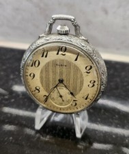 Elgin model 3 Grade 345 Size 12s 17 jewels Pocket Watch Runs Monogram Free