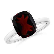 ANGARA 3.37 Ctw Natural Garnet and Diamond Ring for Women in Sterling Silver