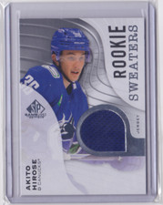 2023-24 UD SP GAME USED ROOKIE SWEATERS INSERT AKITO HIROSE #RS-RS CANUCKS