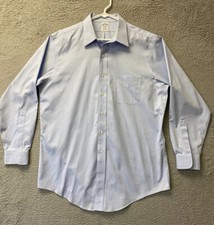Brooks Brothers Shirt Mens Large 16.5 Blue Long Sleeve Button Up 1818 34 /80-100