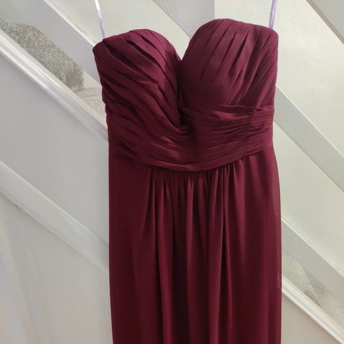 D' ZAGE BURGUNDY MAXI PROM/EVENING/BRIDESMAID DRESS SIZE 12 - Picture 2 of 5
