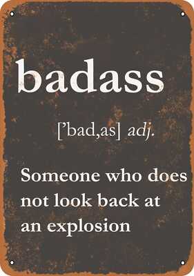 METAL SIGN - Definition of Badass - Vintage Look