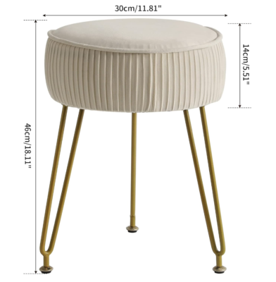 Boho Chic Small Upholstered Foot rest NIB Vanity, Bedroom