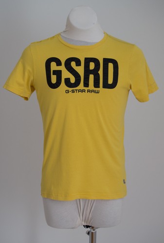 mens size l large g-star raw t-shirt short sleeve yellow