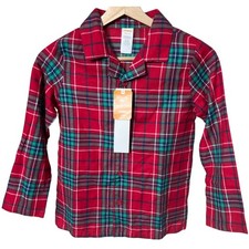 Gymbore M 7-8 NWT Sleepwear Plaid Boys Button Up Top