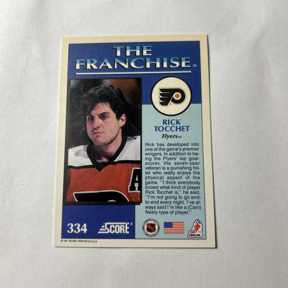 1991-92 Score American - Rick Tocchet #334 - Image 2 of 2