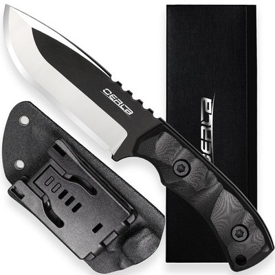 TAC DE-0014 Fixed Blade Outdoor Duty Knife 420HC Stonewashed Stainless Steel ...