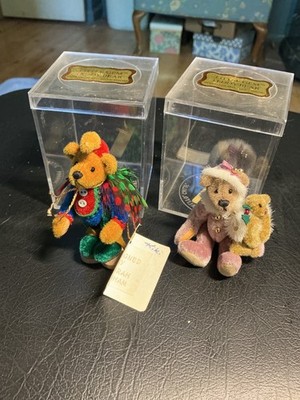 2 Vintage 3  Little Gem Teddy Bears Kiki & A Christmas bear & tiny teddy friend