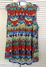 New Directions Womens Plus 2X Sleeveless Top  1/4 Zip Fairy Boho Whimsical Vacay