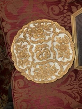Antique Meissen Style Porcelain Rococo  Plate Raised & Gilded In Gold