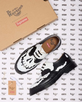 Supreme x Dr. Martens 1461 Skull 3 Eye Shoe Black White 25FW Week 14 Japan New