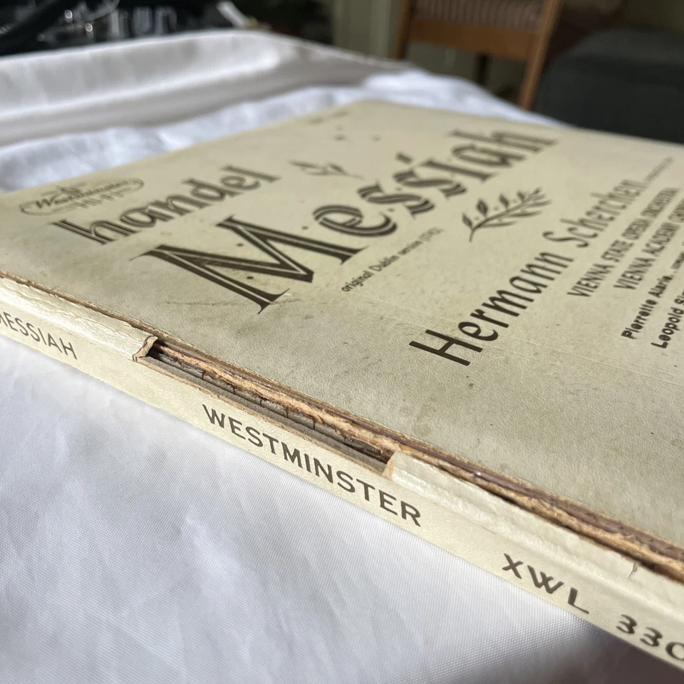HANDEL Messiah cond HERMAN SCHERCHEN/ VIENNA: 4LP Set Westminster 306 VINTAGE - Image 3 of 4