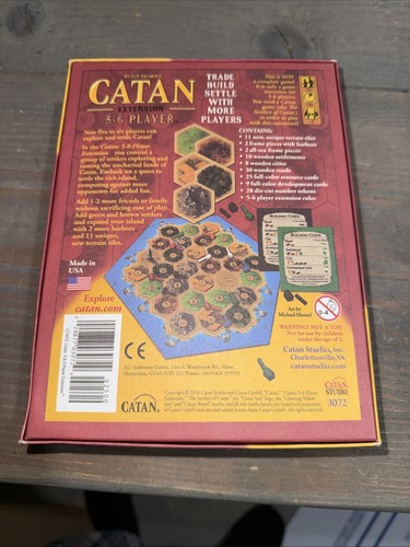 Klaus Teuber's Catan Extension 5-6 Player NEW Contents SEALED 9 - Picture 2 of 2
