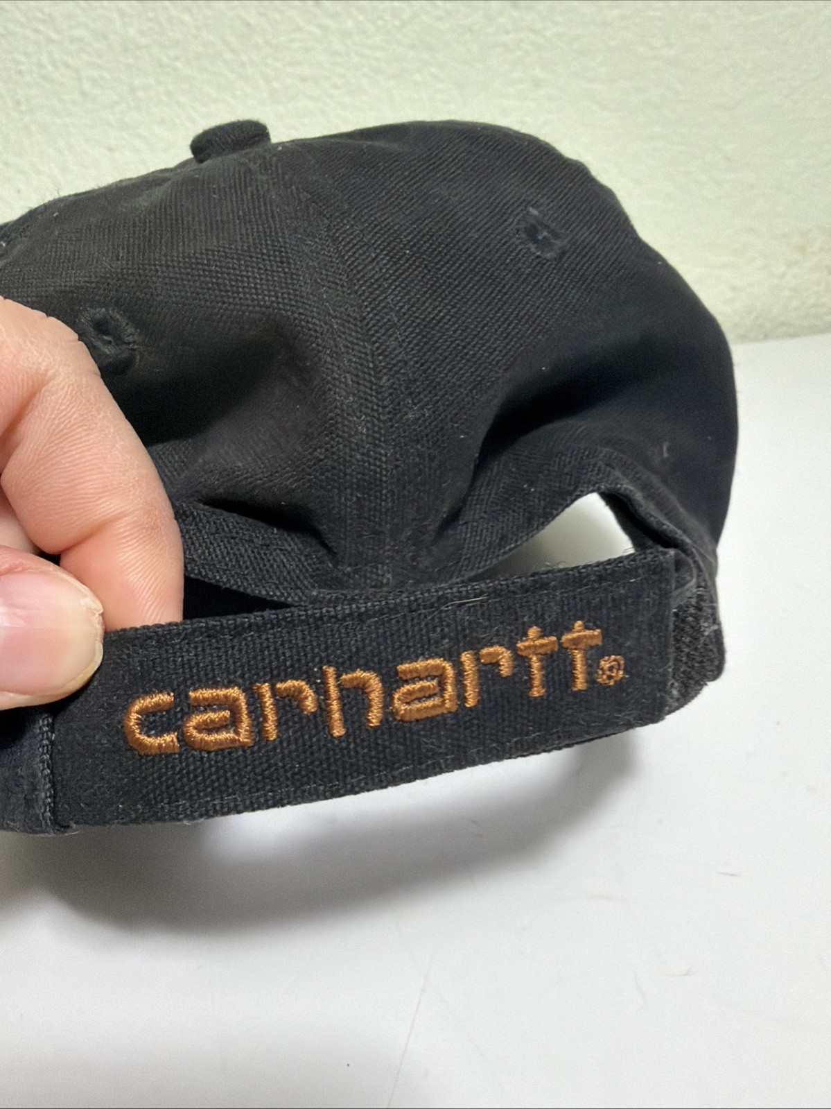 Carhartt Strapback Hat Black Hook Loop Adjustable… - image 12