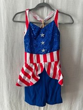 Revolution Dancewear Patriotic Dance Costume Girls Child XXL Red White Blue