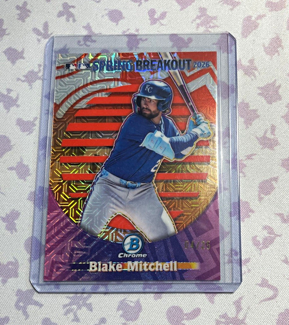 Bowman Chrome 2026 Blake Mitchell Spring Breakout SB-18 Royals /25 Orange Mojo