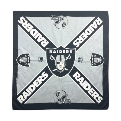 Vintage 90 s LA Oakland Raiders NFL Football Bandana 21'' X 22'' Made In USA