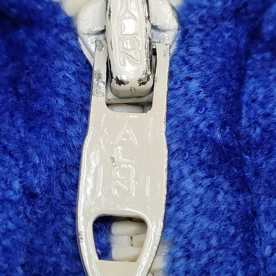 Chaqueta de Pista Olímpica LEVIS Vintage Años 80 Grande 21x24 Hecha en EE. UU. Terciopelo Azul Blanco Foto 2 de 4