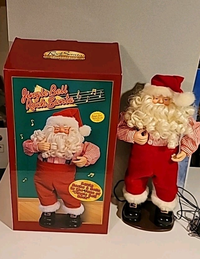 1999 Retired Christmas GEMMY JINGLE BELL ROCK SANTA Motionette Orig Box Edit #1