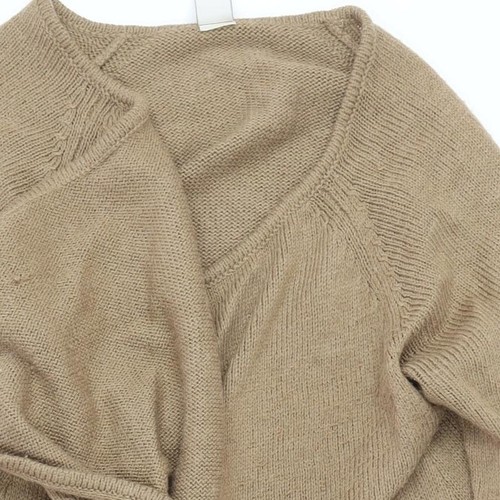 Cárdigan para mujer Vila beige frente abierto, mediano, estilo azteca - Imagen 7 de 12