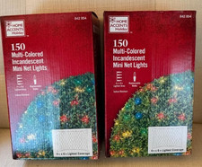 2 Pack -Home Accents 150 Clear Incandescent Mini Net Lights 4x6 Ft Christmas New