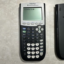 Texas Instrument TI 84 Plus Graphing Calculator W Cover Tested