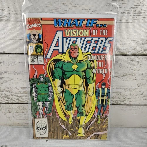 Marvel Comics What If #19 1990 Vol. 2 Vision Avengers Vintage Comic Book Sleeved