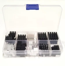 Easycargo 100Pcs Heatsink Assortment Kit Small Cooler Aluminum Heat Si