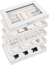 5 Layers Stackable Jewelry Tray Box, Stackers Jewelry Trays for Dresser Drawer S