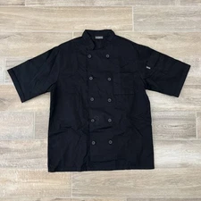 Chef Code Black Designer Culinary Apparel Button Up Cook Wear T-Shirt Sz Medium