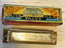 Hohner Auto Valve Harp Harmonica Box Germany Vintage C 1875 Pat