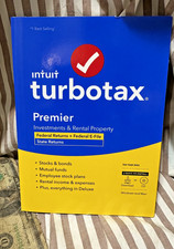 TurboTax Premier 2022 Physical CD license PC Mac Federal State Investment Rental