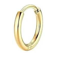Gold Huggie Hoop Earring Small Minimalist Round Hinged Cartilage Helix Unisex