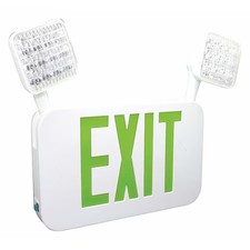 Fulham Fhec35g Exit Sign With Emergency Lights, White, 2 Face S , Led,