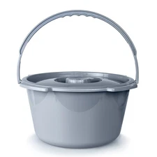 McKesson 146-11106 Commode Bucket 7.5 Quart With Plastic Handle And Cover 12 Ct