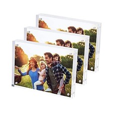Magnetic Acrylic Picture Photo Frame 5x7 inches 3 Pack , Clear 5" x 7" 3-Pack