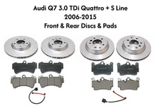 Audi Q7 3.0 TDI Quattro S Line Front and Rear Brake Discs Pads and Sensors Set