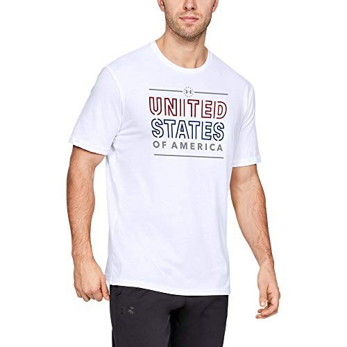 Under Armour (UA) Mens United States T-Shirt Cotton/Poly White Large - Picture 1 of 4