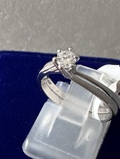 0.22ct.round diamond solitaire wedding engagement ring 14kt white gold.