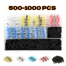 500/1000Pcs Heat Shrink Connector Waterproof Electrical Wire Marine Butt Splice