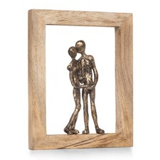 Dekofiguren Skulptur Holz Deko Liebespaar Figuren Paar Pärchen 23x3x30 cm Rahmen
