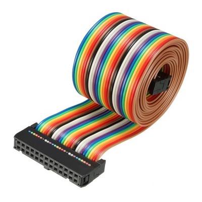 IDC Rainbow Wire Flat Ribbon Cable 26 Pins 118cm Length 2.54mm Pitch Type-C