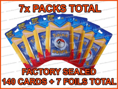 7x Pokemon Mystery Booster Packs 20 Cards 1 foil RARE NEW FACTORY SEALED WALMART