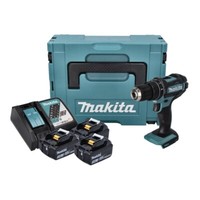 Makita Dhp 482 RF3J Akku Schlagbohrschrauber 18 V 62 Nm + 3X Akku 3,0 Ah + Lader
