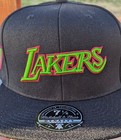 Mitchell & Ness LA Lakers "Color Bomb" Dynasty Fitted Hat Black-  new Sz 7 & 3/8 — photo 1