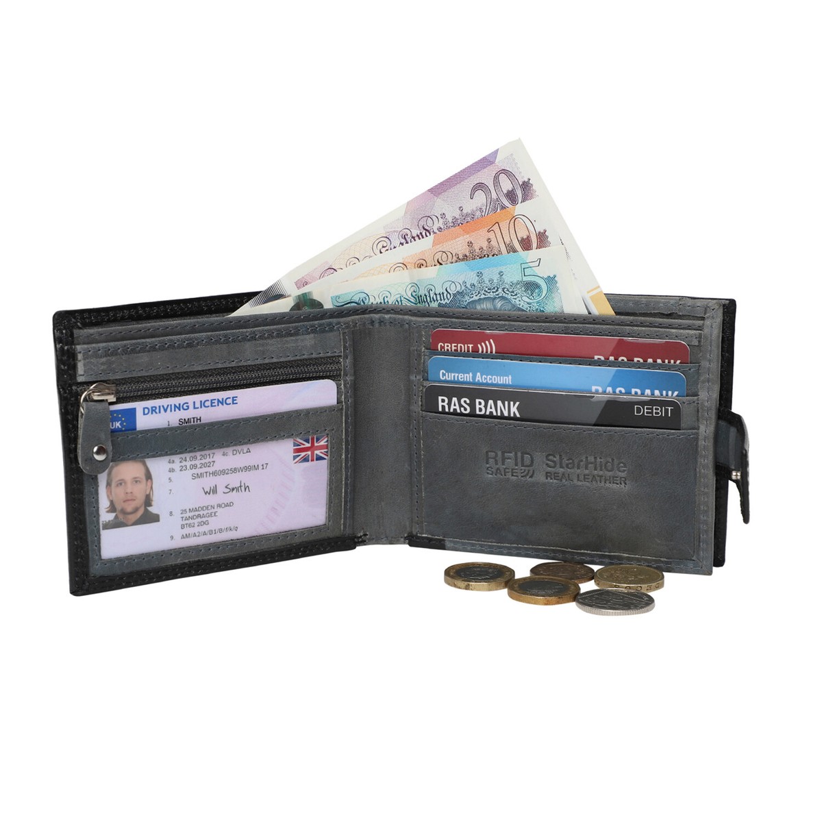 Tarjetero Billetera Rfid/ Bolsillo Para Monedas Y Billetes | Cuotas Sin