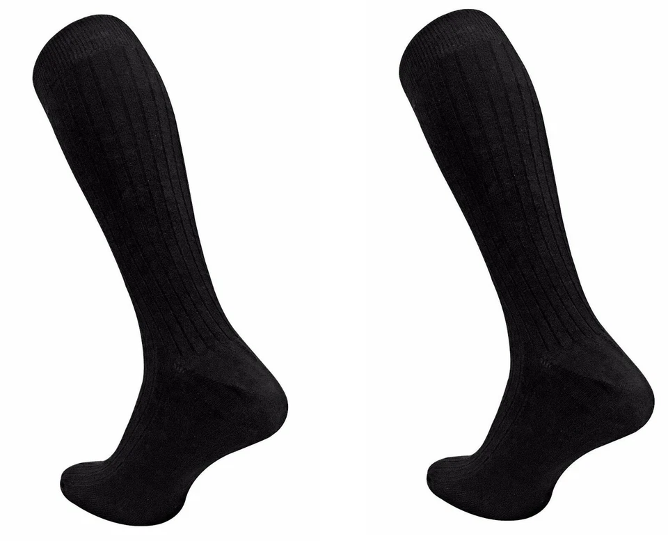 3 Pack Mens 100% Cotton Extra Long KNEE HIGH Lightweight Ribbed Socks 6/11 11/14