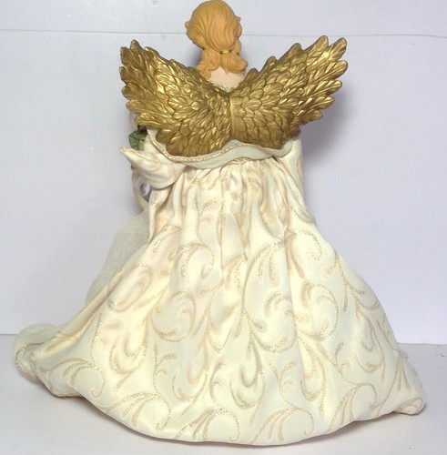 Vintage Angel Christmas Tree Topper - Porcelain Face - 13 Inches - Picture 3 of 3
