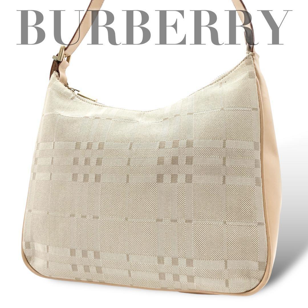 Burberry Shoulder Bag Nova Check Canvas Beige Authentic F1113589