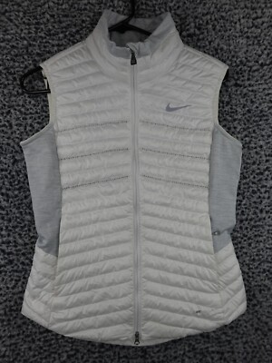 Nike Golf Aeroloft Full Zip Vest Jacket White Silver Women's Small